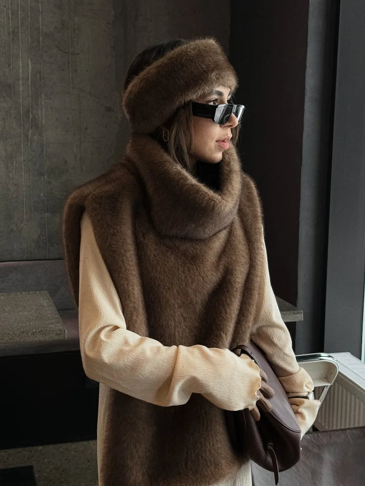 Schwarz Luxus Faux Pelzmantel Frauen Mode Oansatz Langarm Flauschigen Lose Jacke 2025, Winter Dame Verdicken Warme Straße Outwear