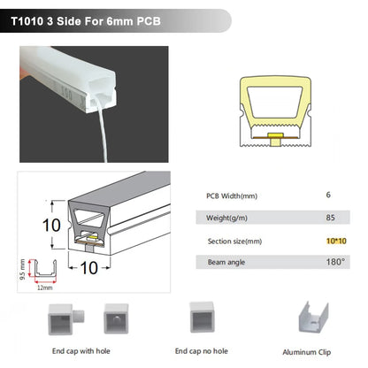 IP67 Waterproof Led Neon Silicone Flexible Cover Tube Suitable For WS2812B WS2811 5050 RGB 5mm 8mm 10mm 12mm PCB Light Strip.