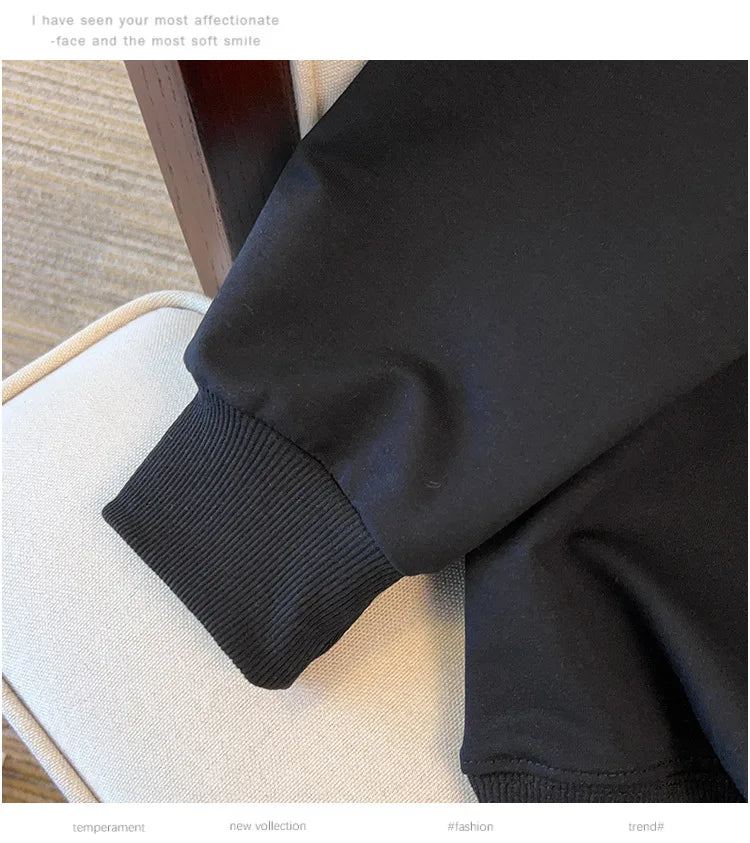 175kg plus size Damen büste Herbst lose Revers Sweatshirt Langarm lässig Top schwarz Aprikose 6xl 7xl 8xl 9xl 10xl 11xl