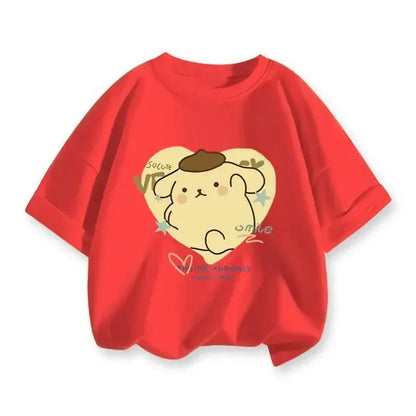 2024 New Summer COTTON T shirt Girls Boys Cinnamoroll T shirt Cartoon Print Kids T-Shirts Children Girls Tops Clothes