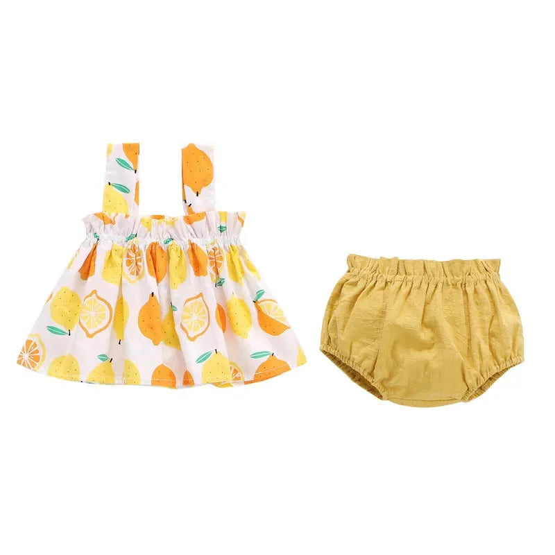 Sommer Neugeborene Baby kleidung für Mädchen Jungen Set Print dünnes Mini kleid und pp Shorts 2 Stück Set Baby Baby kleidung Outfit 6-24m.