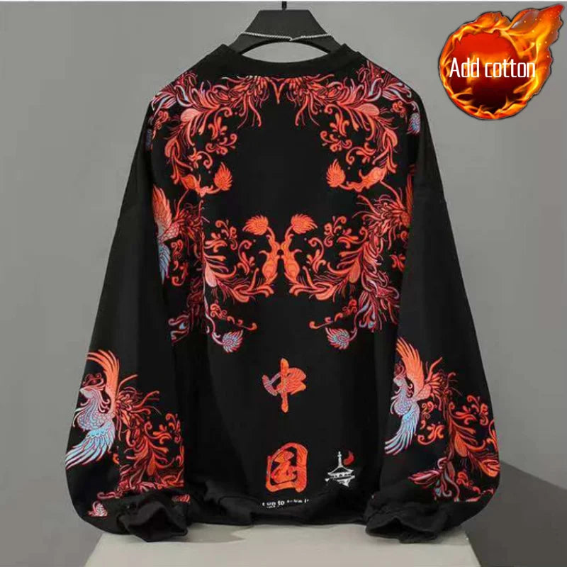 Chinese Style Essentials Hoodies Woman Winter Tops Coquette Star Clothes Autumn Pulovers Hooded Sweatshirt Women Grunge Vintage