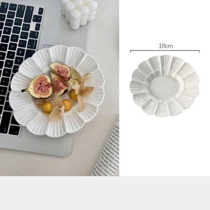 Ahunderjiaz-French Beige Ceramic Tableware Set, Underglaze Dessert Tray, Rice Bowl, Fish Plate, Kitchen Tableware Set, Cream Sty