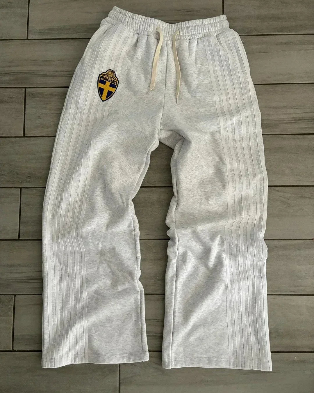 Y2K Zip Hooded Sweatpants Set Men Two Piece Hip Hop Embroidered Vintage Stripe Oversized Hooded Sweatshirt Casual Pants Set.