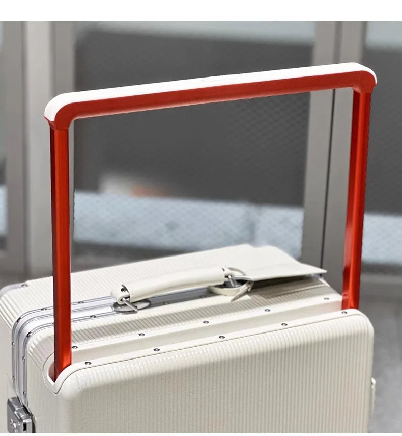 sushimu Koffer, breiter Griff, Reisekoffer für Herren, 20 24, Handgepäck, Damen, PC, Aluminiumrahmen, Trolley.