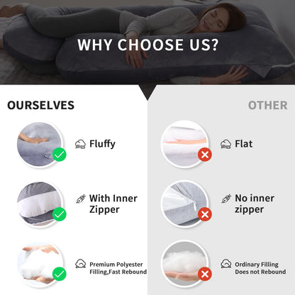 Pregnancy Pillows for Sleeping, G Shaped Full Body Maternity Pillow with Removable Cover - Support for Belly for Pregnant Women.
