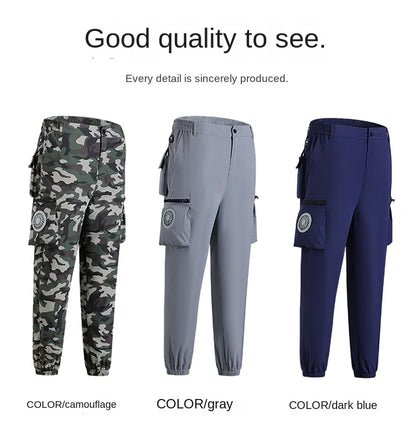 Fan Pants Cold Fishing Pure Cotton Site Welder Camping Ride Climbing Hiking Sports Fan Suit Air-Conditioning Clothes Fan Cooling.