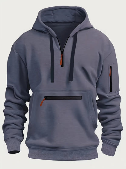 Neues Freizeithemd mit mehreren Taschen und Reißverschluss, Fleece-Kapuze für Damen und Herren, Übergröße, lockerer Pullover, modisches Sweatshirt-Oberteil, warmer Kapuzenpullover.