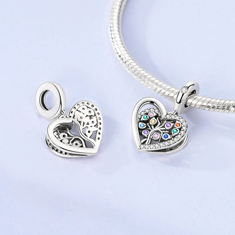 Fit Original Bracelet 925 Silver Butterfly and Sunflower Heart Shape Charms Beads For Women Jewelry Making Fashion Pendant.