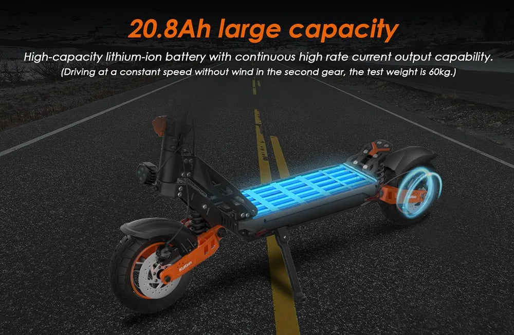 KuKirin G2 Max Electric Scooter 10 "Off-road Tire 1000W 55 Km/h Max Speed 48V 20.8Ah 70km Range Detachable Seat Adjustable Heigh.