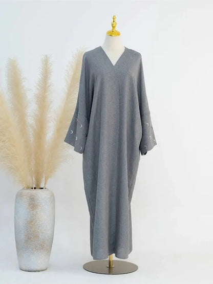 Moon Embroidery Open Abaya 2024 New Luxury Kimono Coat Hijab Muslim Sets for Women Islam Retro Modest Clothing for Party Kebaya