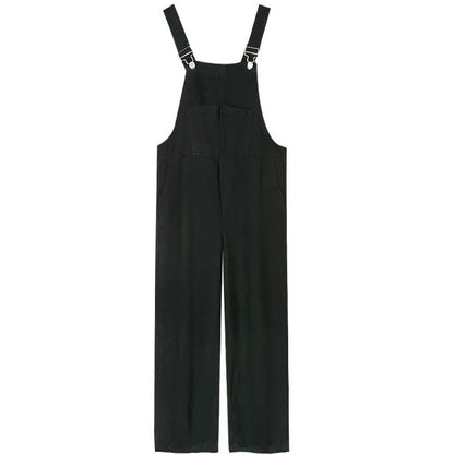 Jumpsuits Women Solid Retro Japanese Style Streetwear Denim Suspenders Trousers Harajuku Stylish Hip Hop Straight Overalls Teens.