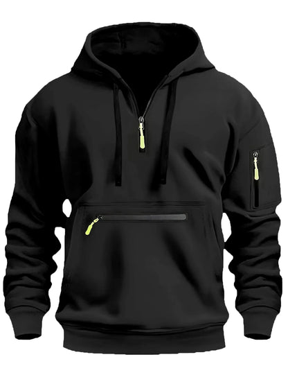 Mens Streetwear Military Sweatshirt Fleece Winter Zipper Pullover Fashion Men's Solid Color Loose Lamb Thick Jacket Men Clothing.