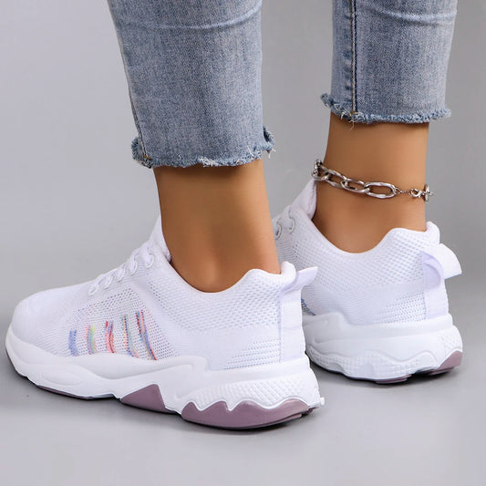 Frühling neue Damen Sportschuhe, modische, atmungsaktive, leichte, rutsch feste, verschleiß feste, lässige Sportschuhe, flache Schuhe