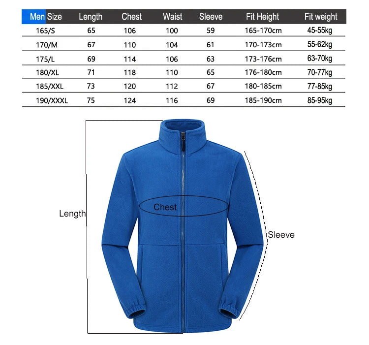Soft Polar Fleece Jacket with Pockets Lightweight Outdoor Recreation Full Zip Coat.