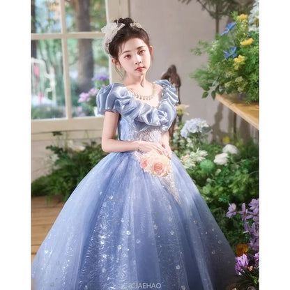 Elegangt Mädchen Abendkleid Luxus Prinzessin Kleid Geburtstag Party Pageant Outfit Kinder Klavier Rezitieren Leistung Formelle Kleidung