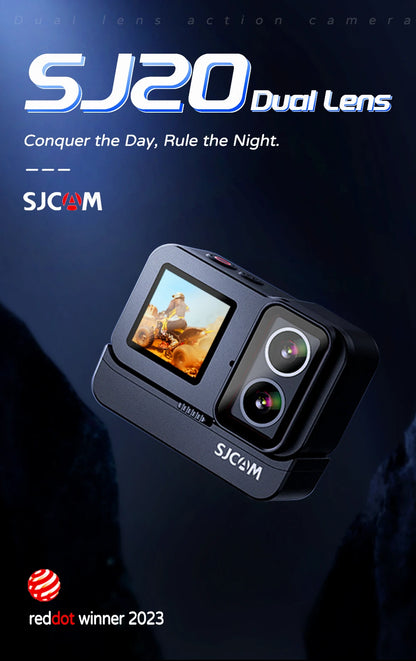 SJCAM SJ20 4K Anti-Shake Action Camera Dual Lens Waterproof 5G WiFi Touch Screen Motion Detection Multifunctional Sports Cam.
