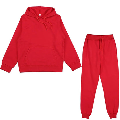 2022 new Womens Oversized Tracksuit Warm Fleece Suits Hoodies Tops Casual Sweatshirts Jogging Pant Outfits Sweatpants