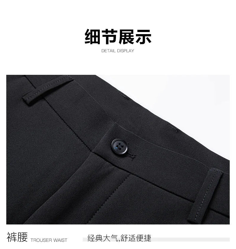 Men's Formal Down Pants 90% White Duck Down Winter Business Trousers Thickened Warm Straight Stretchable Office Pants Man PT-594