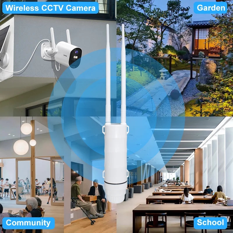 KuWFi AC1200 Outdoor CPE Router 1200Mbps 2.4G 5G Dual Band Wireless Wi-Fi Gigabit RJ45 Port Detachable Antennas 48V POE Repeater.