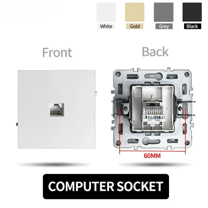 80 mm Typ Rahmen Steckdose 1/2-Wege-Wandknopfschalter USB Typ-C-Anschlüsse Steckdose EU-Standard für Deutschland DIY Teil freie Kombination.