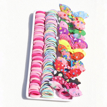 1Pack Girls Colorful Hair Bands Set Nylon Elastic Rubber Band Children Ponytail Holder Scrunchies Kids Hair Accessories.