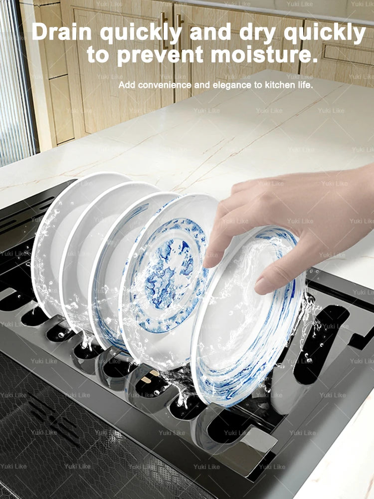 Stainless Steel Waterfall Kitchen Sink New With Draining Rack Digital Display Large Single Slot Dishwashing Sinks Wash Bowl