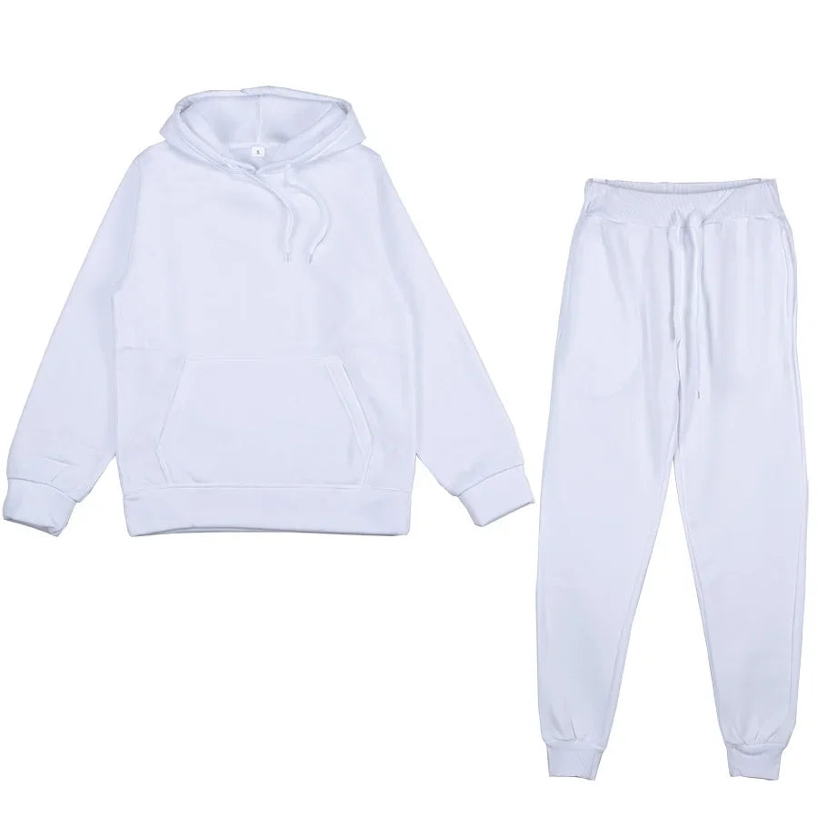 2022 new Womens Oversized Tracksuit Warm Fleece Suits Hoodies Tops Casual Sweatshirts Jogging Pant Outfits Sweatpants