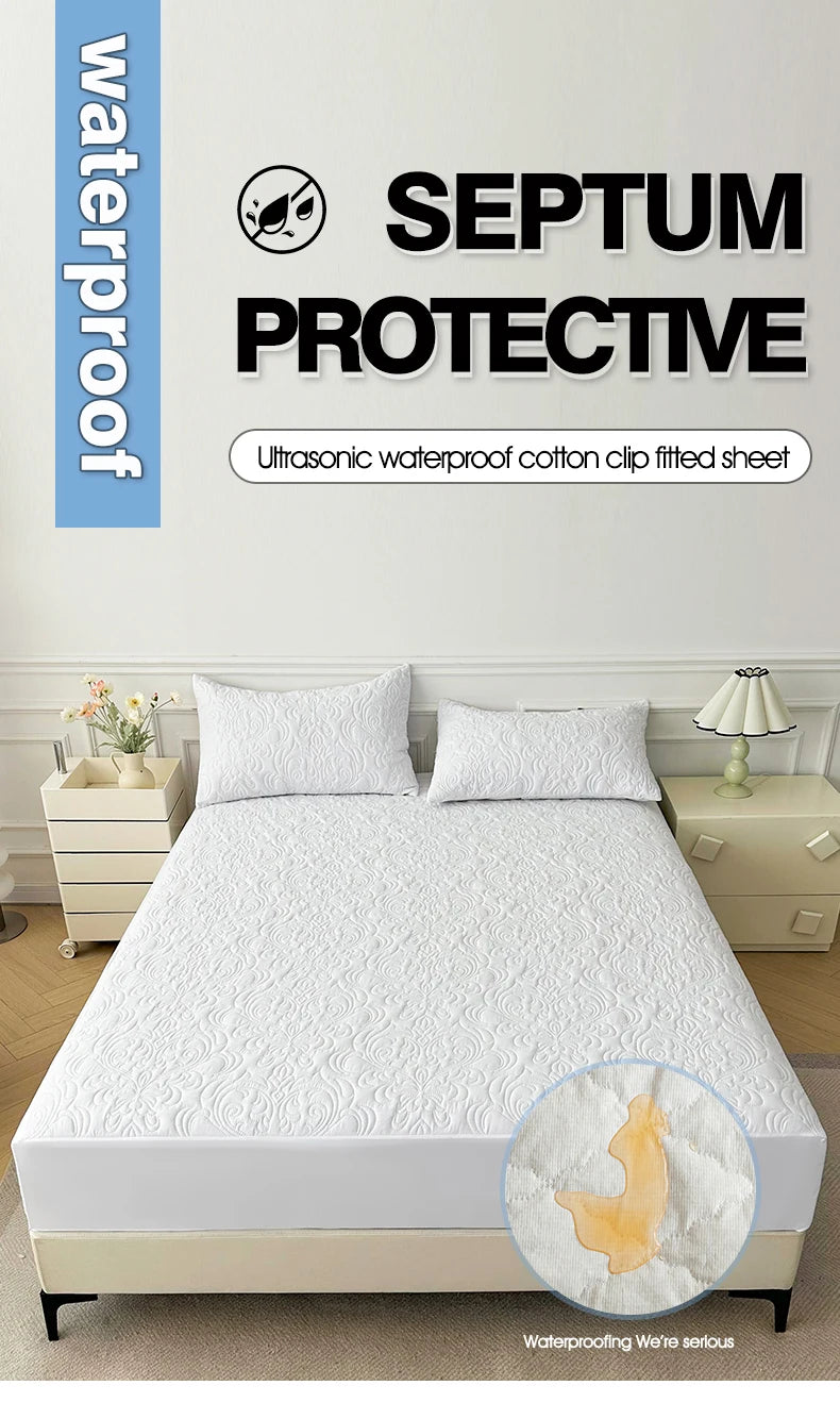Waterproof Mattress Protector Queen King Quilted Thick Mattress Cover Anti-bacterial Fitted Sheet Bed Pad Cover 1pc.