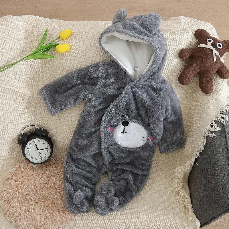Herbst und Winter Neue Baby Plüsch Klettern Kleidung Baby Warme und Dicke Cartoon Hund Kaninchen Nette Baumwolle Kleidung für 0-2 jahre