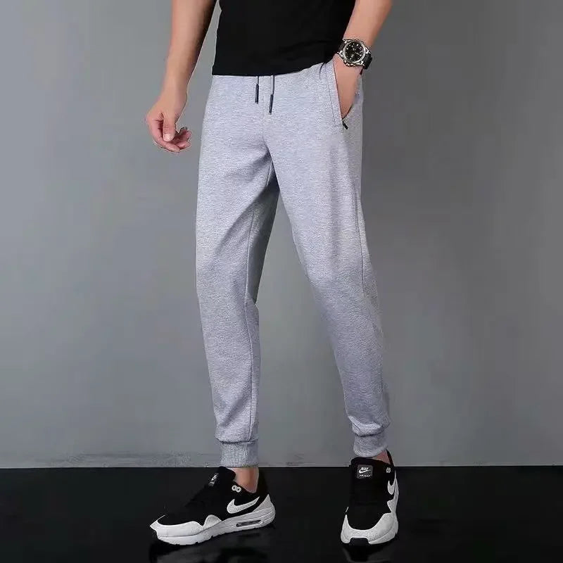 Men's Loose-Fit Fleece-Lined Long Casual Pants Autumn/Winter 2024 Spring/Autumn Korean Style Straight-Leg Pants For Youth.