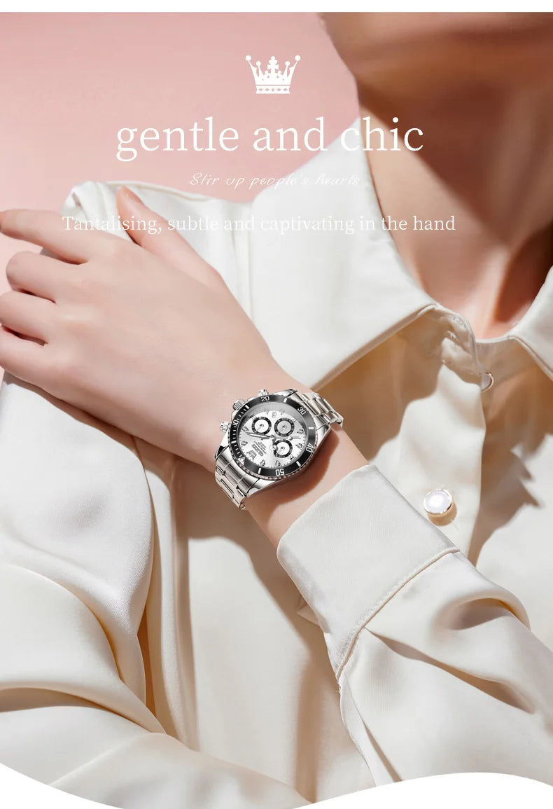 OLEVS 5632 Womens Watch Elegant Luxury Quartz Watch Zircon Scale Waterproof Luminous Automatic Date Ladies Watch Gifts Original.