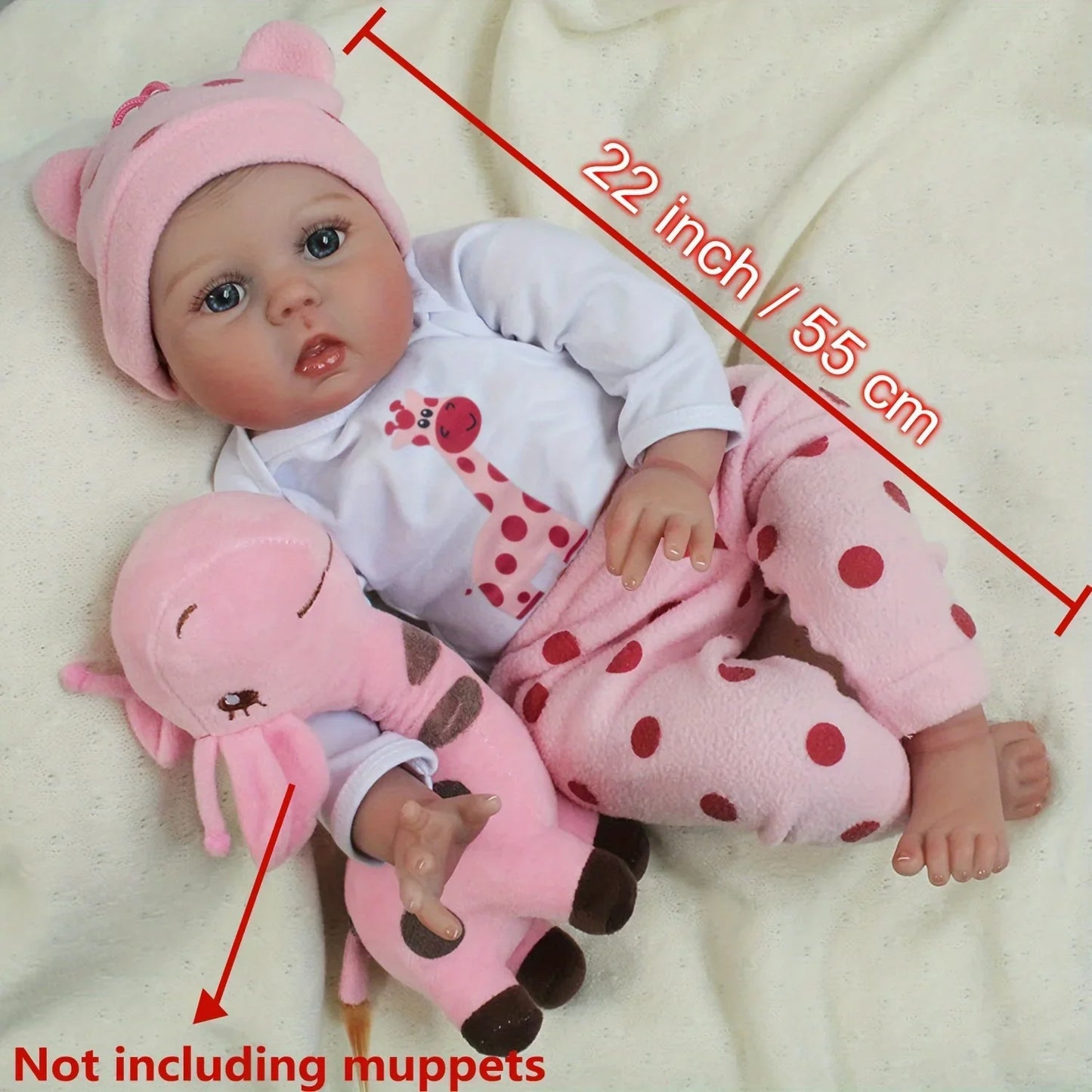 BZDOLL 22 Inch Soft Silicone Reborn Baby Doll Alive 55 CM Newborn Princess Toddler Bebe Cute Play House Toy Girl Birthday Gift.