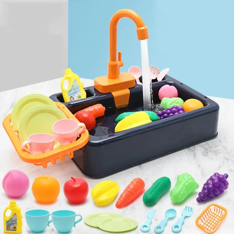 Kitchen Toy Plastic Dish Wash Sink Set Children Simulation Pretend Role Play Housework Kit Early Educational Toys for Children