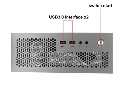 HTPC Computer Case Mini ITX Gaming PC Chassis Desktop Chassis USB3.0 Computer Case Home Computer Case Black and Silver.