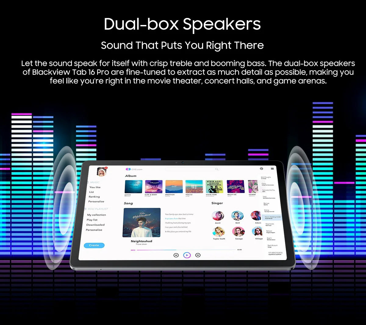 Blackview Android 14 Tab 16 Pro 11 Inch Touch Tablet 2K Screen 24GB +256GB 4G LTE+5G WiFi Gaming Tablets with Protective Shell.