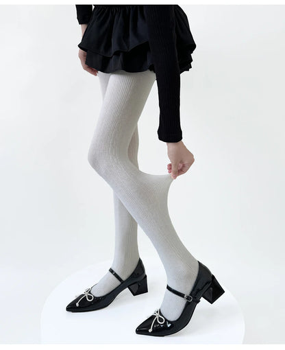 30% Wool Women Pantyhose Autumn Winter Comfortable Tights Girls Basic Bottom Leggings Long Stockings Black White Brown Grey