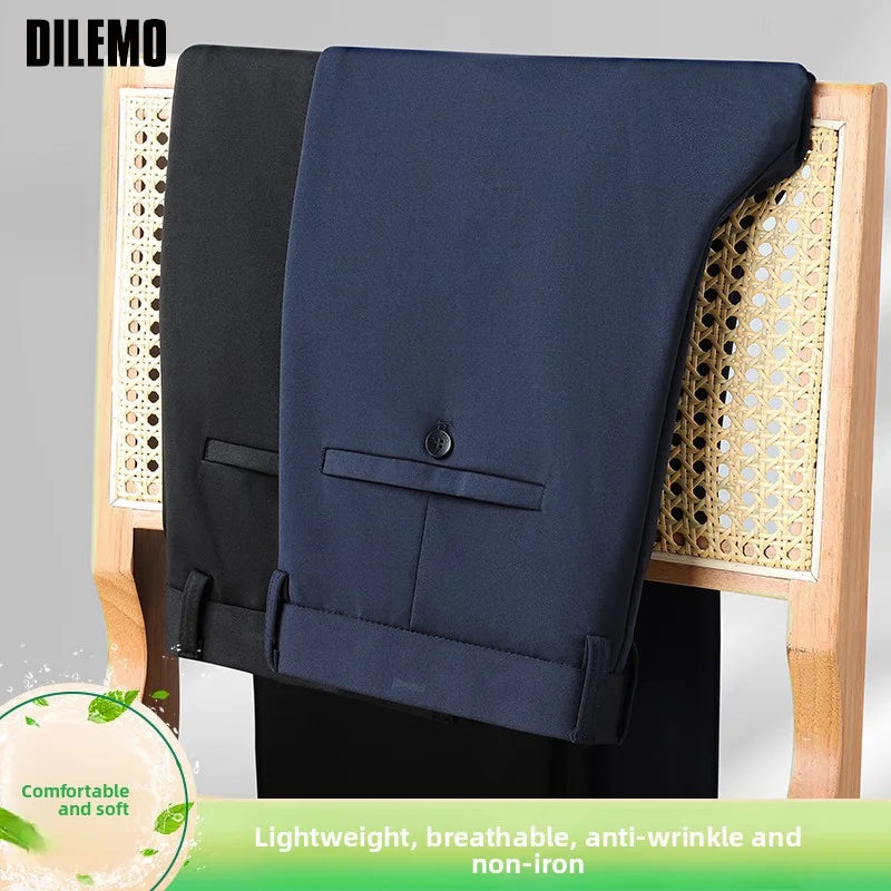 Top Quality New Brand Casual Fashion Long Pants Business Hight Stretch Straight Comfortable Korean Trousers Men Clothing.