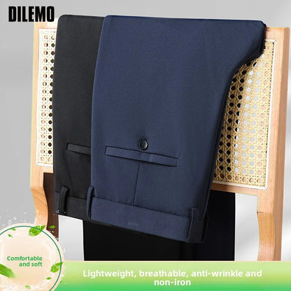 Top Quality New Brand Casual Fashion Long Pants Business Hight Stretch Straight Comfortable Korean Trousers Men Clothing.