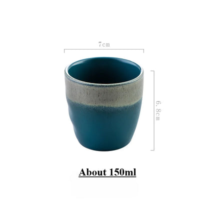Japanese Ceramic TeaCup Stoneware Mug Soup Cup for Tea Ceremony Minimalist Style Hotel Home Decoration Heat-resistant Thickened