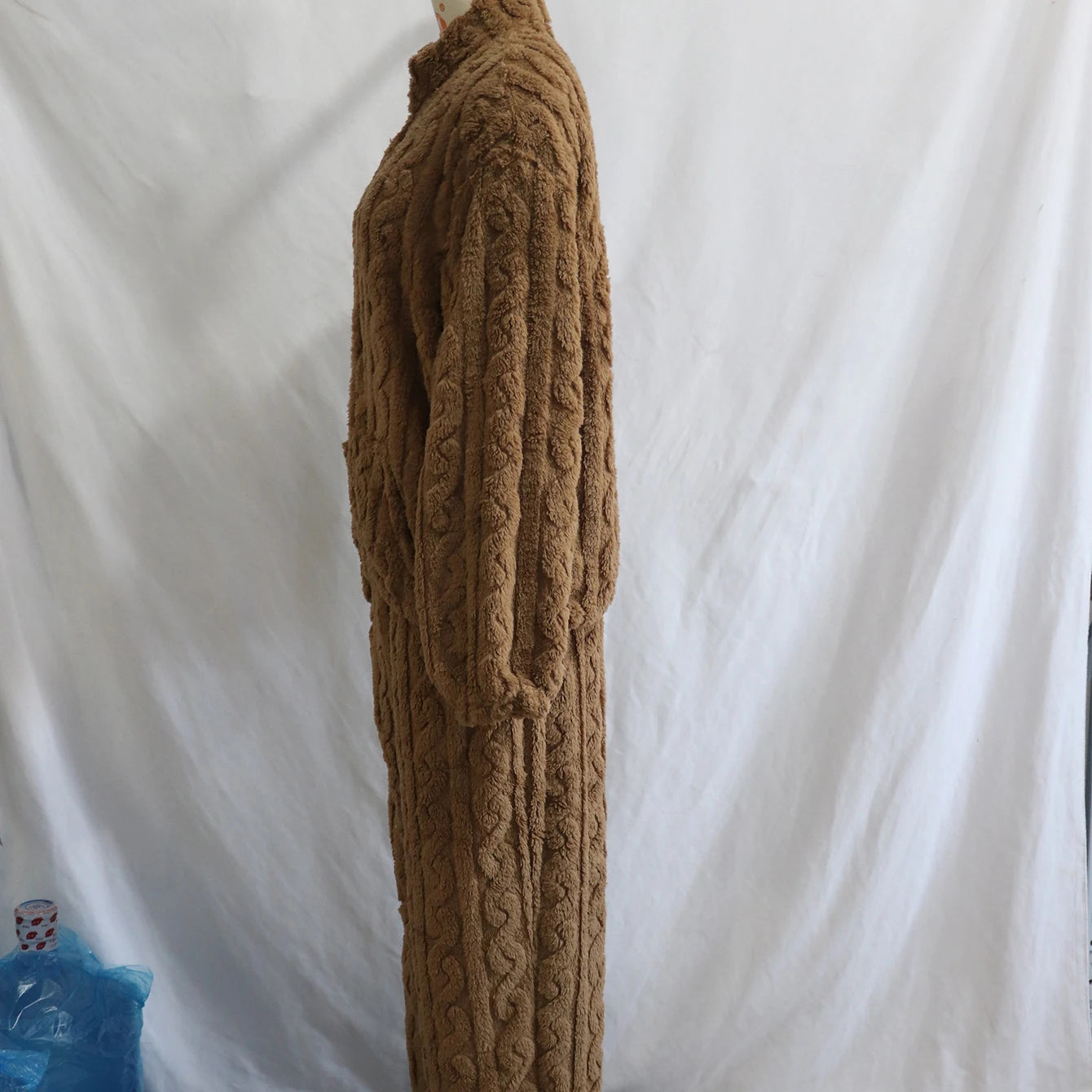 Thick Coral Fleece Pajamas Suit Women Long Sleeve Zip Top Pants Winter Autumn Warm Sleepwear Nightwear with Pocket Pjs.