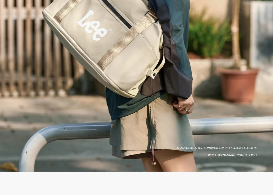 LEE Expandable Large Capacity Luggage Travel Handbag Women Sports Fitness Gym Yoga Bag Waterproof Dry Wet Pocket Duffel Bag