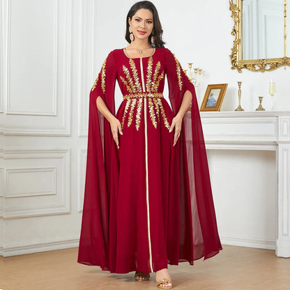 Eid Mubarak Abaya für muslimische Frauen Stickerei Langes Maxikleid Türkei Party Kaftan Arabische Robe Dubai Saudi Islamischer Kaftan Jalabiya