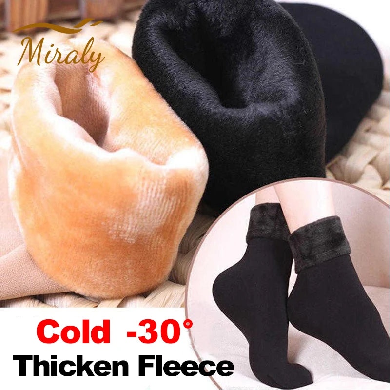 1/2/3/5/10Pairs Thermal Socks Women Winter Warm Thicken Fleece Short Socks Cashmere Wool Socks Snow Velvet Boots Home Floor Wear.