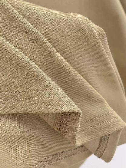 Long Sleeve One Shoulder T-Shirt Zhang Lu Si Spicy Girl Pleated Slimming Versatile Top Cotton Made in China Full Sleeve.