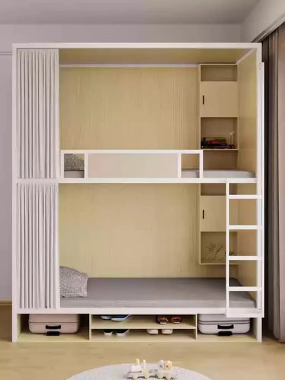 Obere und untere Etagenbetten, Schulwohnheim, Apartmentbett, Jugend, Hostel, Raumkapsel, All-Inclusive-Bett, Stahl, Holz, kombiniert, Mutter