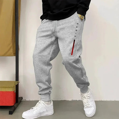 Jogging Versatile Hot Sale Autumn Winter Simple Men's Sweatpants Fashion Print Gym Comfort Soft Sport Casual Trousers Drawstring.