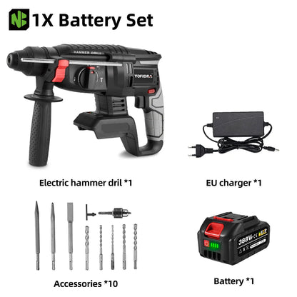 1680W 26MM Bürstenlosen Elektrischen Bohrhammer Multi-funktion Bohren Hammer Schlagbohrmaschine Power Tool Für Makita Batterie pin