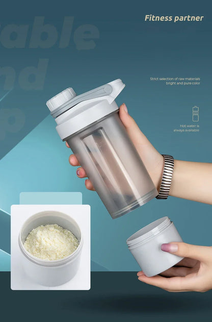 Shake Cup Sports Fitness Water Bottle Milkshake Cup Sports Plastic Water Cup Creative Plastic Drinking Cup Protein Powder Cup.