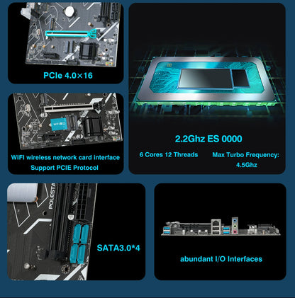 G613 DIY Gamer Motherboard with 11th Core CPU 0000 ES 2.2GHz 8C16T (Refer to i7 11800 ) DDR4 1151 Mainboard.